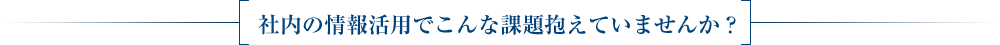 社内の情報活用でこんな課題抱えていませんか？